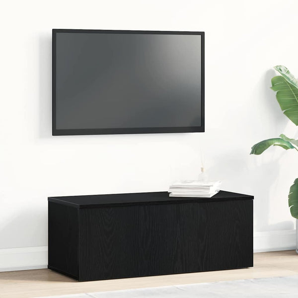 TV-kaappi laatikon kanssa Musta tammi. 80x34x30 cm Tekninen puu