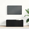 TV-kaappi laatikon kanssa Musta tammi. 80x34x30 cm Tekninen puu