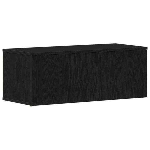 TV-kaappi laatikon kanssa Musta tammi. 80x34x30 cm Tekninen puu