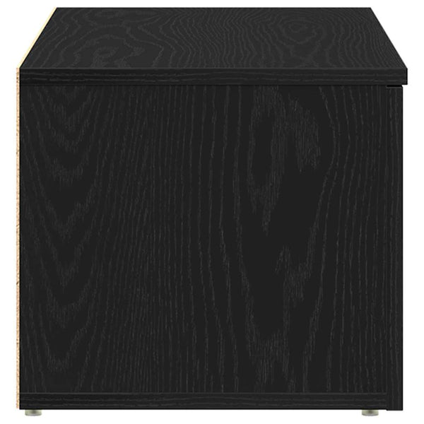 TV-kaappi laatikon kanssa Musta tammi. 80x34x30 cm Tekninen puu