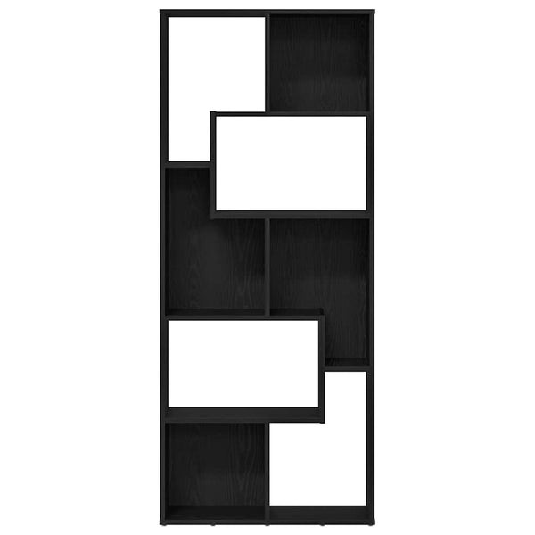 Kirjahylly musta tammi 67x24x161 cm tekopuu