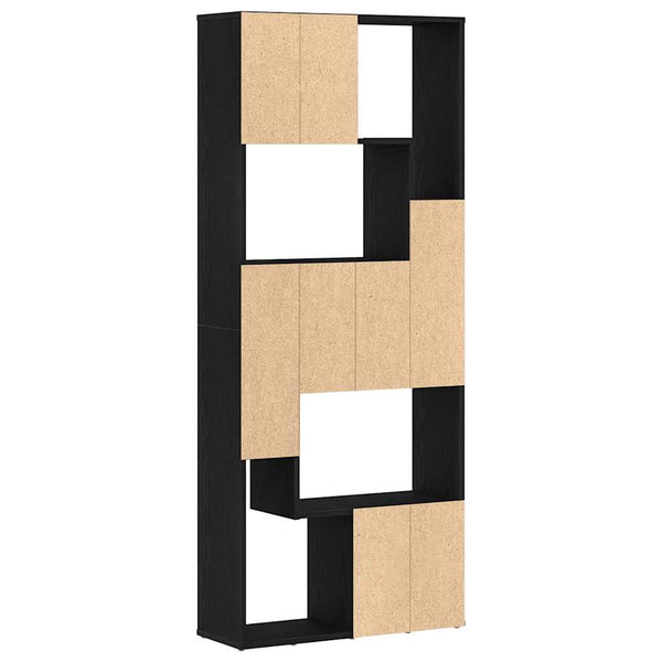 Kirjahylly musta tammi 67x24x161 cm tekopuu