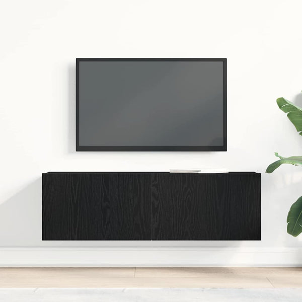 TV-kaappi Musta tammi. 100 x 30 x 30 cm Tekninen puu