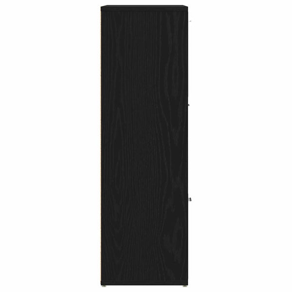Kirjakaappi musta tammi 90x28x90 cm tekopuu