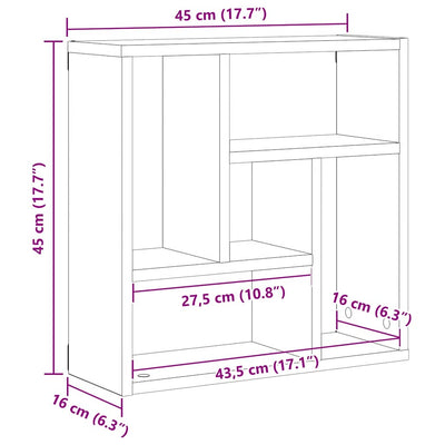 Musta tammi seinähylly Gricore 45x16x45cm (puinen)