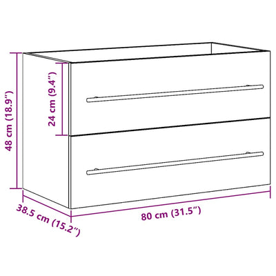 Vanha puu kylpyhuoneen pesuallaskaappi Sydnee 80x38,5x48cm