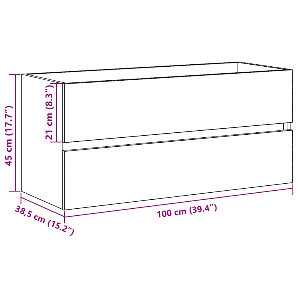Musta tammi allaskaappi Portaru 100x38,5x45cm (puinen)