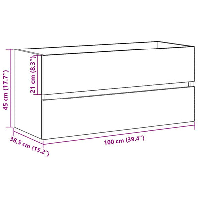 Musta tammi allaskaappi Portaru 100x38,5x45cm (puinen)