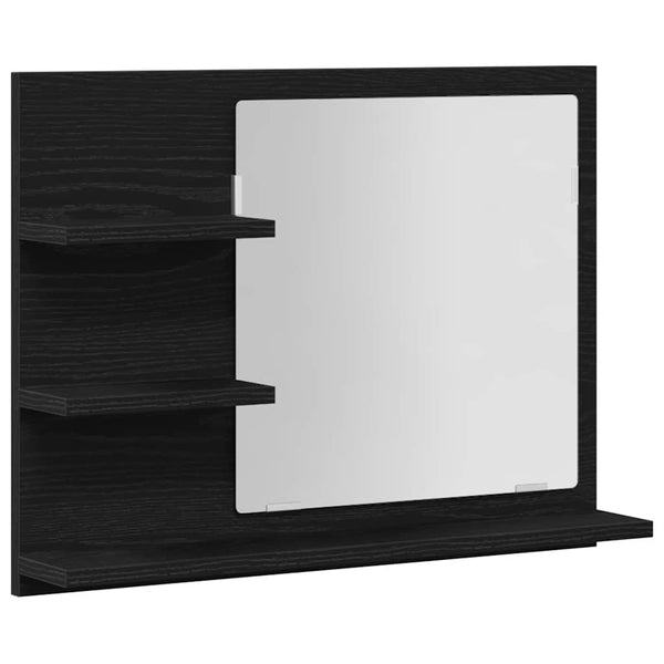Kylpyhuoneen peili musta tammi 60x10,5x45 cm tekopuu