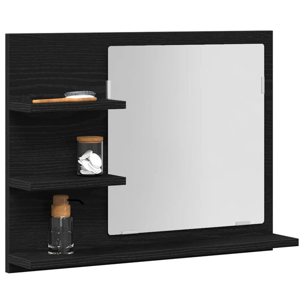 Kylpyhuoneen peili musta tammi 60x10,5x45 cm tekopuu