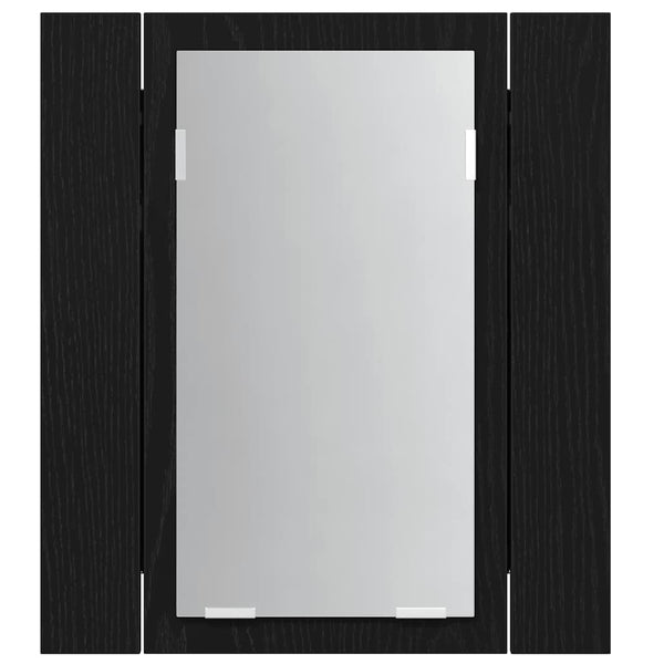 LED-kylpyhuoneen peilikaappi musta tammi 40x12x45 cm tekopuu