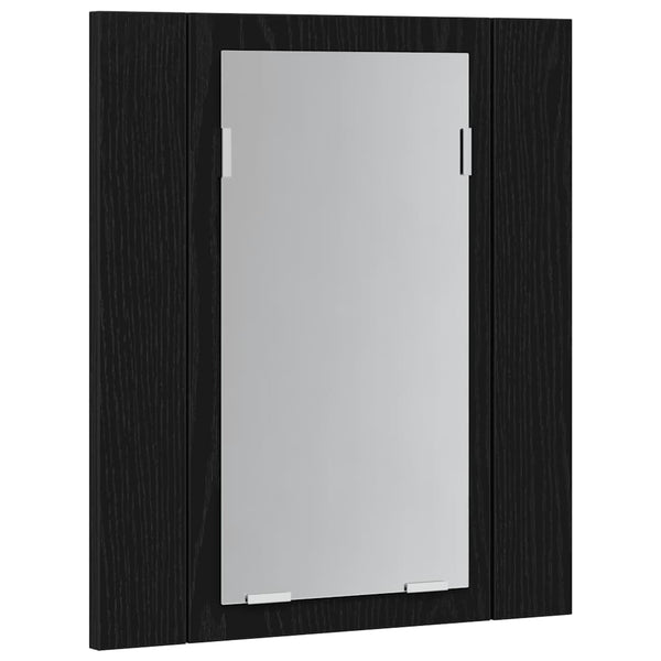 LED-kylpyhuoneen peilikaappi musta tammi 40x12x45 cm tekopuu
