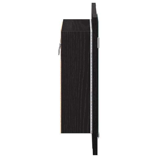 LED-kylpyhuoneen peilikaappi musta tammi 40x12x45 cm tekopuu