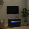 TV-kaappi LED -nauhavalot Musta 60 x 35 x 40 cm Tekninen puu