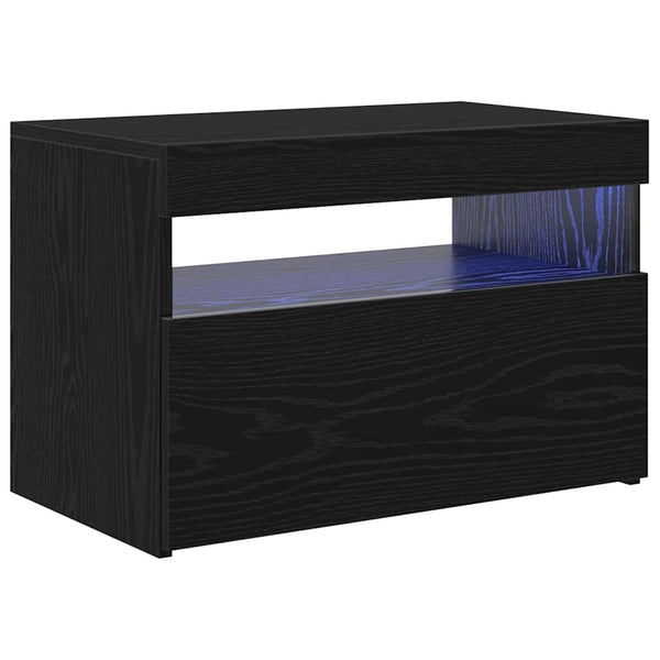 TV-kaappi LED -nauhavalot Musta 60 x 35 x 40 cm Tekninen puu