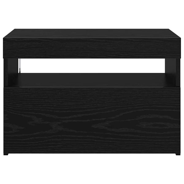 TV-kaappi LED -nauhavalot Musta 60 x 35 x 40 cm Tekninen puu