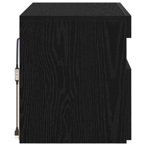 TV-kaappi LED -nauhavalot Musta 60 x 35 x 40 cm Tekninen puu
