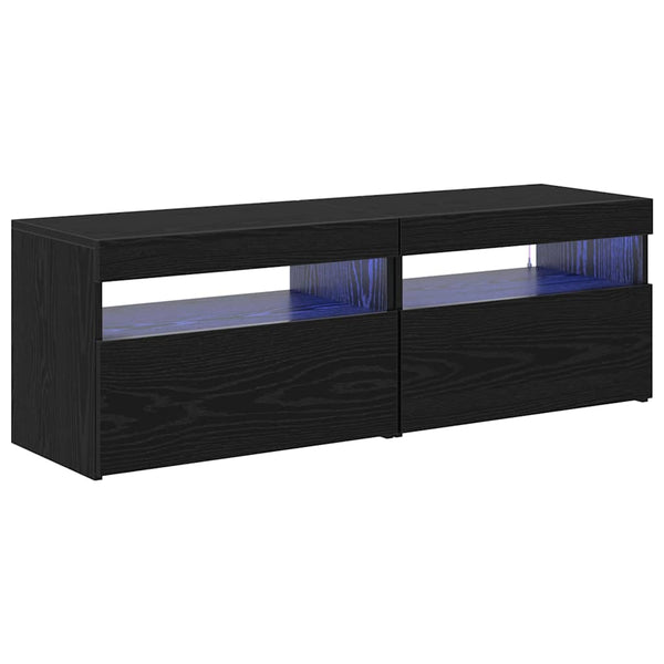 TV-kaappi 2 pcs Musta 60 x 35 x 40 cm Tekninen puu