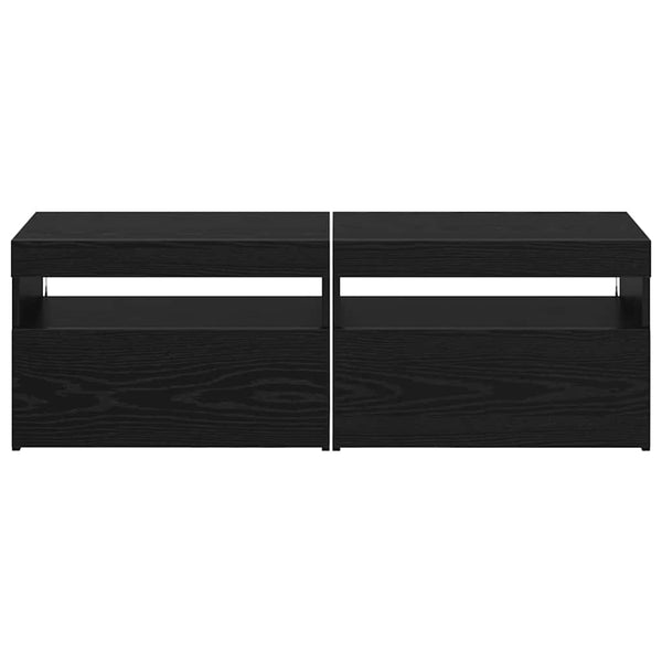 TV-kaappi 2 pcs Musta 60 x 35 x 40 cm Tekninen puu