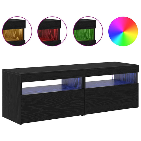 TV-kaappi 2 pcs Musta 60 x 35 x 40 cm Tekninen puu
