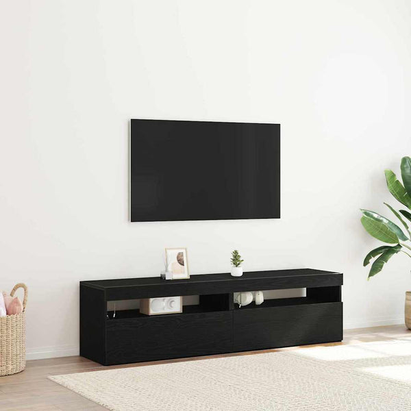 TV-kaappi 2 pcs Musta 75 x 35 x 40 cm Tekninen puu