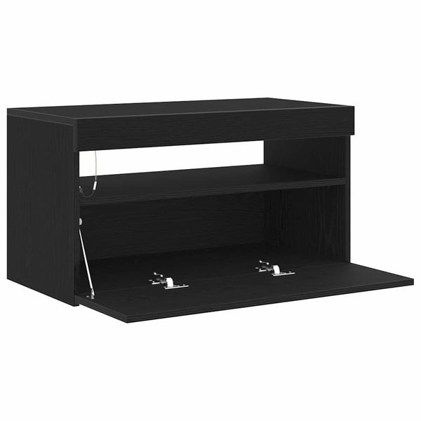 TV-kaappi 2 pcs Musta 75 x 35 x 40 cm Tekninen puu