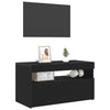 TV-kaappi 2 pcs Musta 75 x 35 x 40 cm Tekninen puu