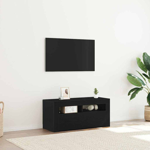 TV-kaappi Musta tammi. 90 x 35 x 40 cm Tekninen puu