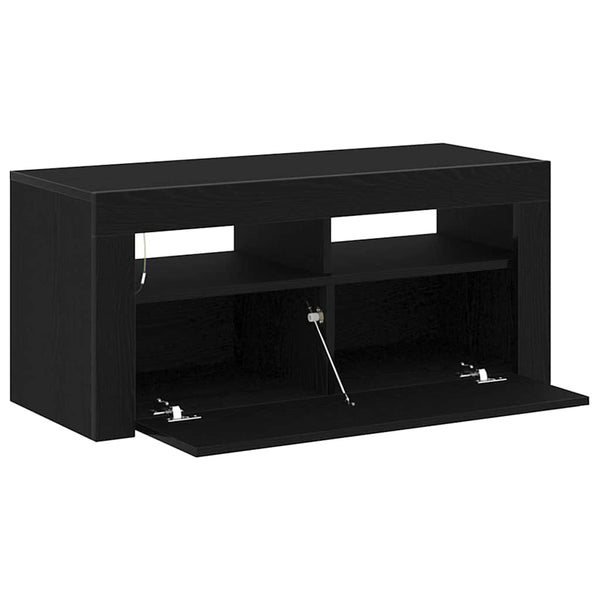 TV-kaappi Musta tammi. 90 x 35 x 40 cm Tekninen puu