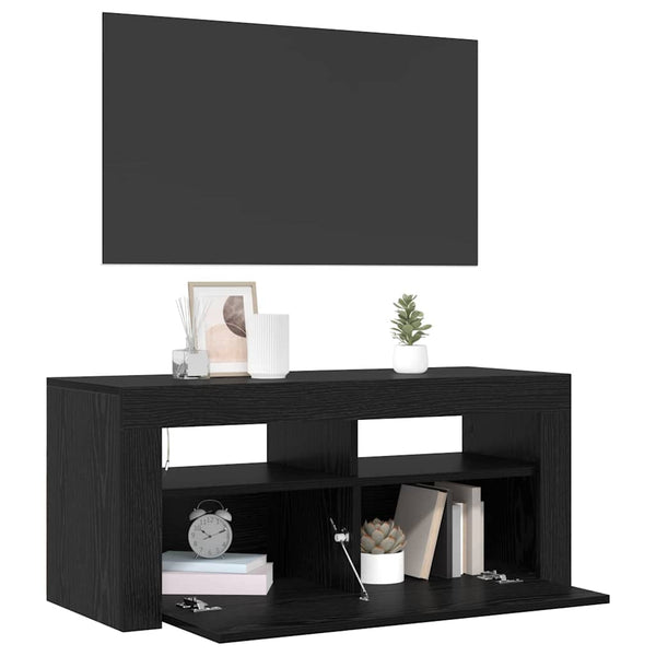TV-kaappi Musta tammi. 90 x 35 x 40 cm Tekninen puu