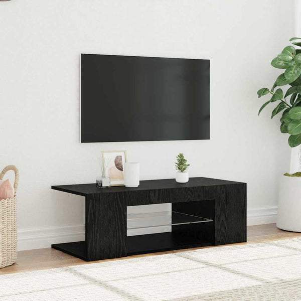 TV-kaappi Musta tammi. 90 x 39 x 30 cm Tekninen puu