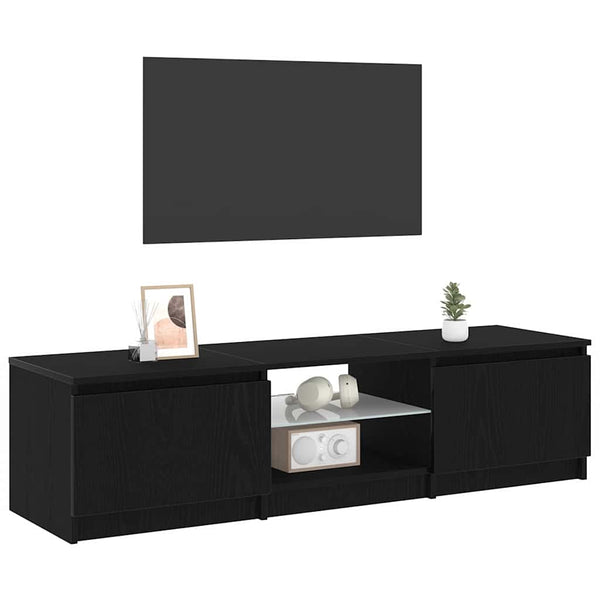 TV-kaappi Musta tammi. 140 x 38,5 x 36 cm Tekninen puu