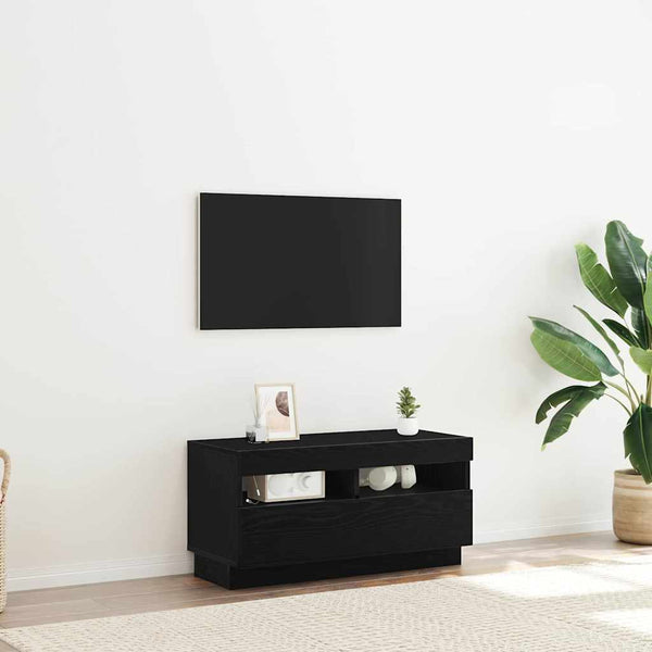 TV-kaappi Musta tammi. 80 x 35 x 40 cm Tekninen puu