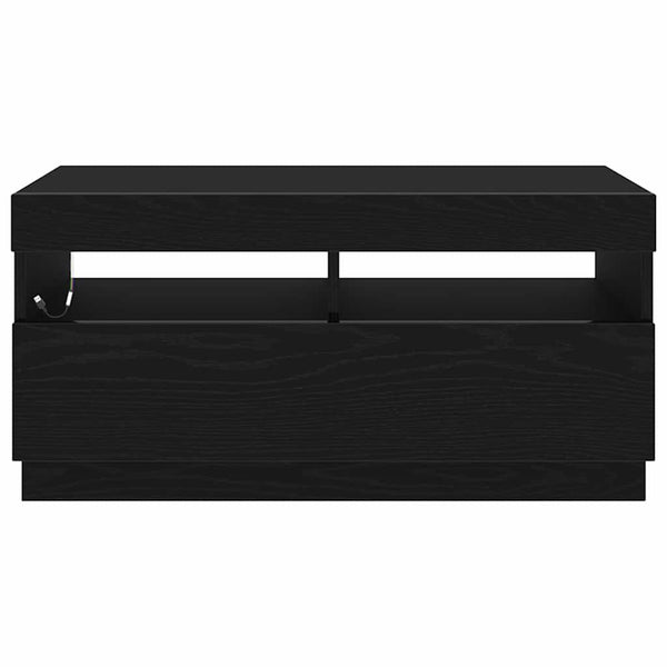 TV-kaappi Musta tammi. 80 x 35 x 40 cm Tekninen puu