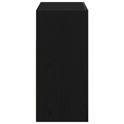 Sivupöytä LED -nauhavalot Musta 80 x 35 x 75 cm Tekninen puu