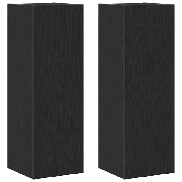 Seinä TV Kaappi 2 pcs Musta tammi. 30,5 x 30 x 90 cm