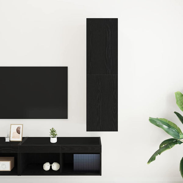 TV-tasosetti Musta tammi. 30,5 x 30 x 110 cm Tekninen puu