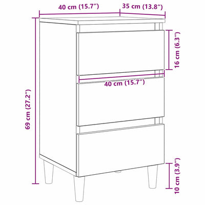 Musta tammi yöpöytäkaappi Ghiulpichiar 40x35x69cm (puinen)