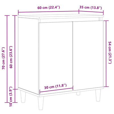 Sivupöytä Musta 60 x 35 x 70 cm Tekninen puu