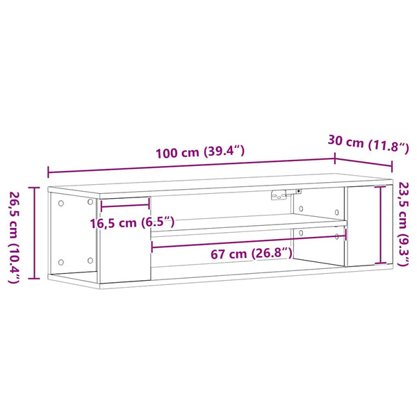TV-kaappi artisian oak 100 x 30 x 26,5 cm Tekninen puu