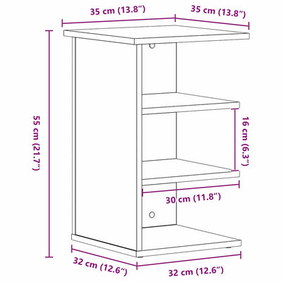 Sivukaappi Musta 35 x 35 x 55 cm Tekninen puu