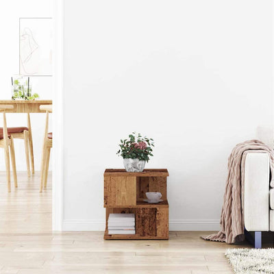 Vanha puu sivupöytä Sonji 40x40x40cm (puinen)