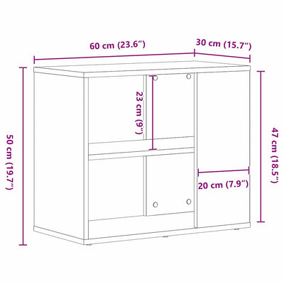 Sivupöytä Musta 60 x 30 x 50 cm Tekninen puu