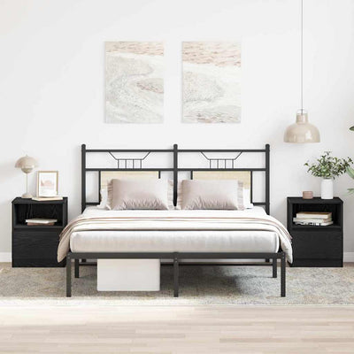 Yöpöytäkaappi 2 pcs Musta tammi 40 x 40 x 50 cm Tekninen puu