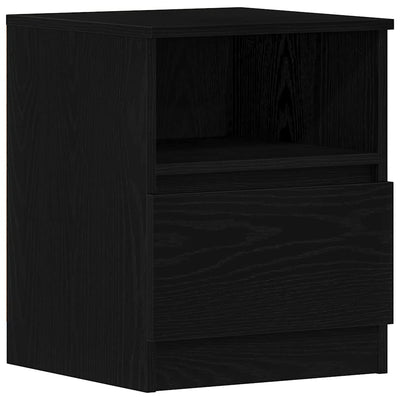 Yöpöytäkaappi 2 pcs Musta tammi 40 x 40 x 50 cm Tekninen puu