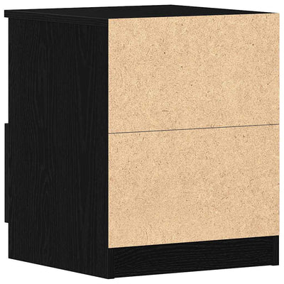 Yöpöytäkaappi 2 pcs Musta tammi 40 x 40 x 50 cm Tekninen puu
