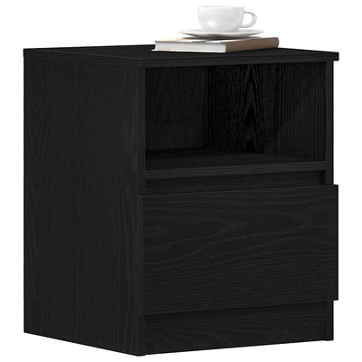 Yöpöytäkaappi 2 pcs Musta tammi 40 x 40 x 50 cm Tekninen puu