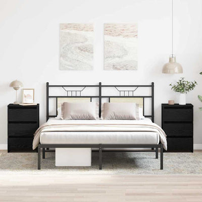 Musta tammi yöpöytäkaappi Accan 40x35x62.5cm (2 pcs puinen)