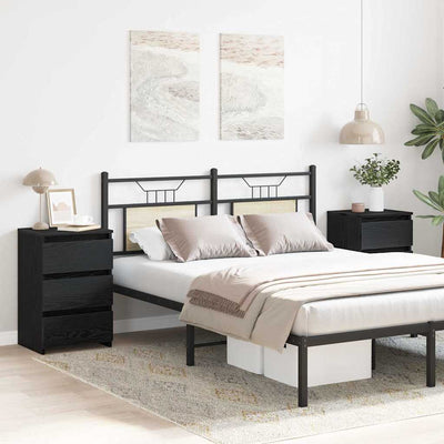 Musta tammi yöpöytäkaappi Accan 40x35x62.5cm (2 pcs puinen)