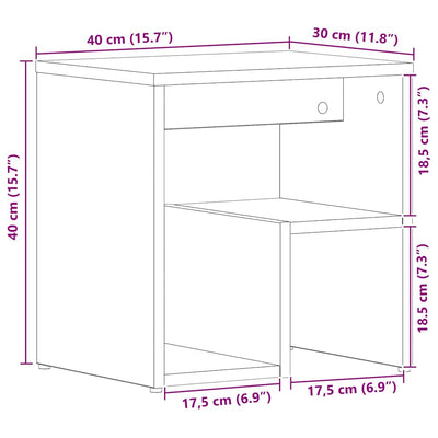 Musta tammi yöpöytäkaappi Jovany 40x30x40cm (2 pcs puinen)
